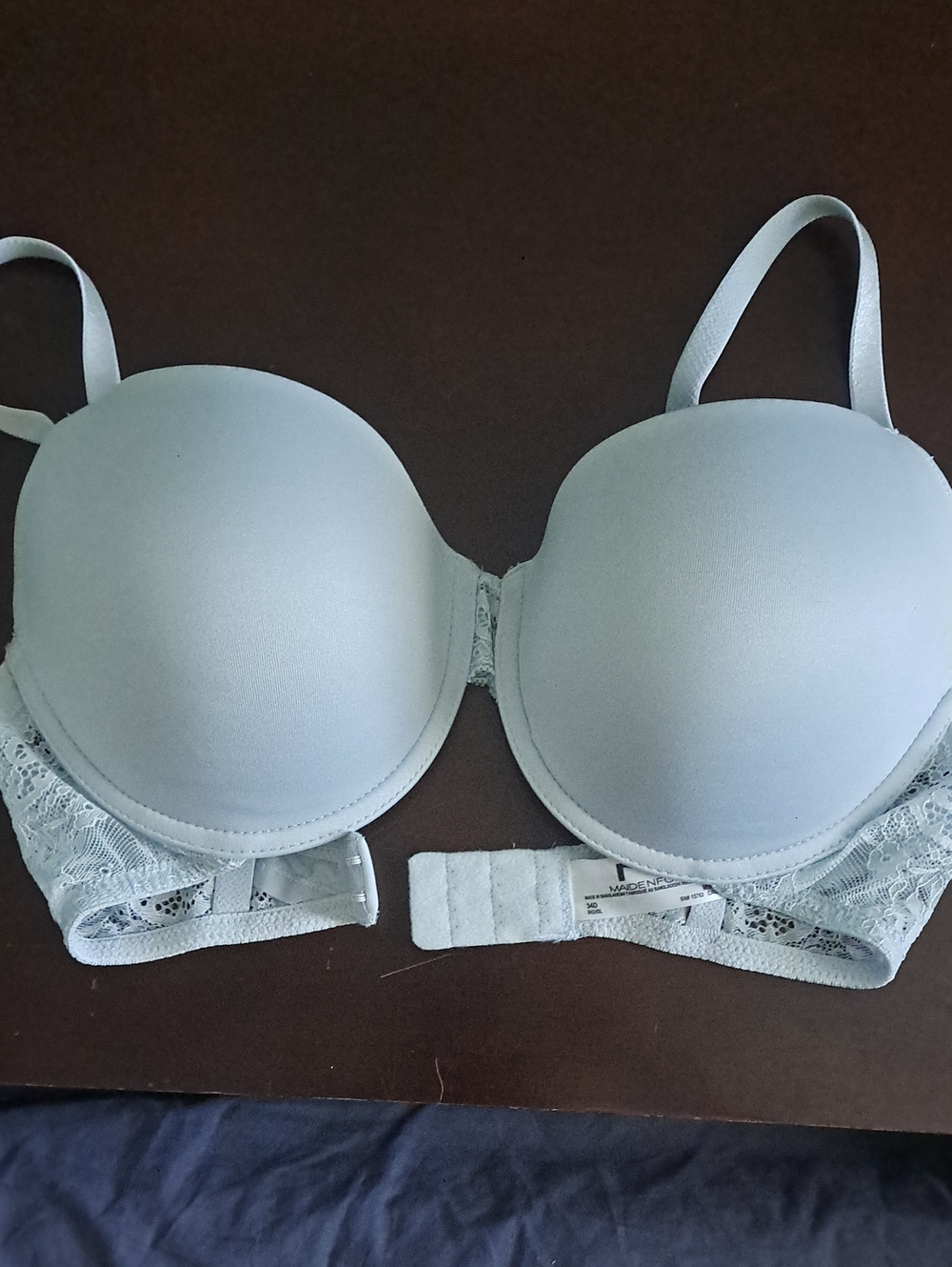 Maidenform Pale Blue Lace-Trim Push-Up Bra
